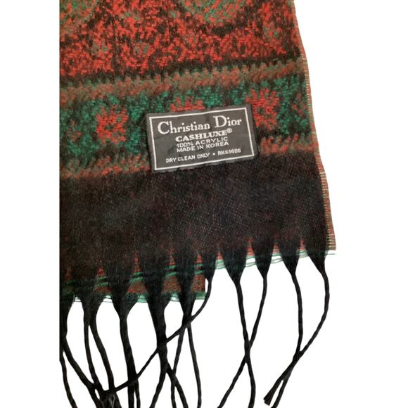 Vintage Christian Dior cashluxe paisley scarf 14x68 - Picture 3 of 3